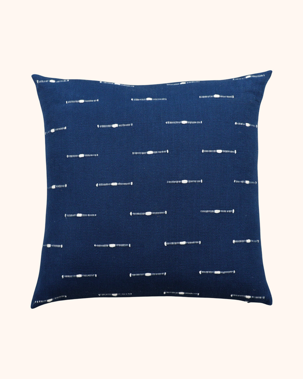 Royal Blue Woven Cotton Cushion Cover