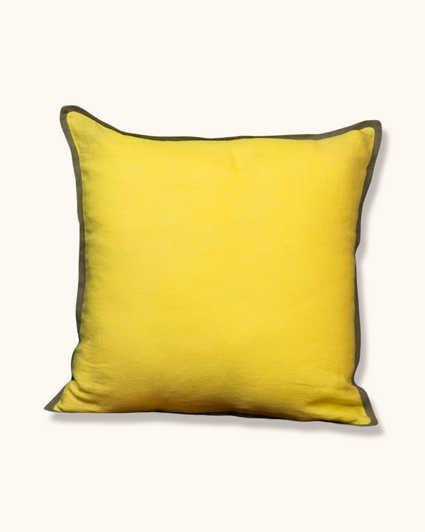 Pure Linen Lemon Zest Cushion Cover