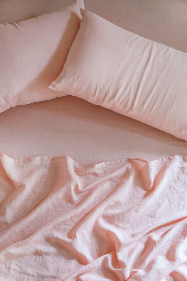 Luxe Linen Bedsheet - Tanned Pink