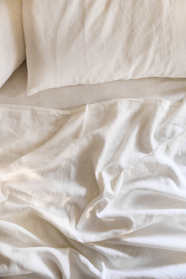 Luxe Linen Bedsheet - Milk White