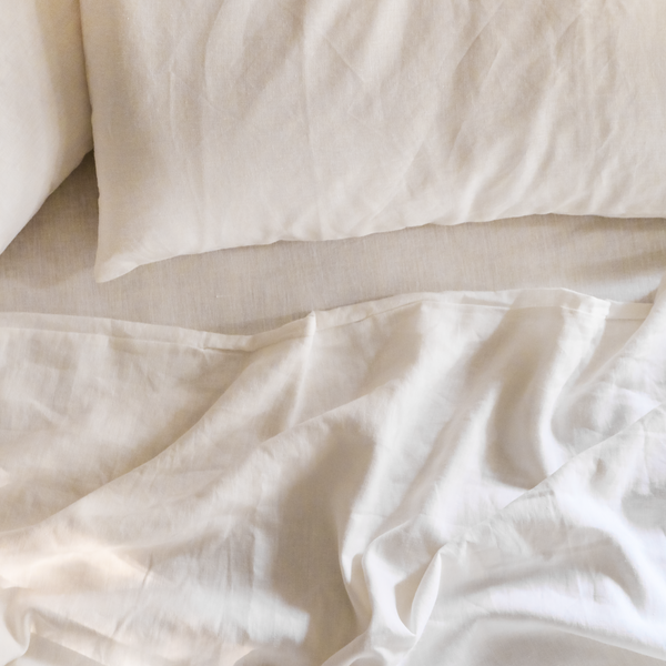 Luxe Linen Bedsheet - Milk White