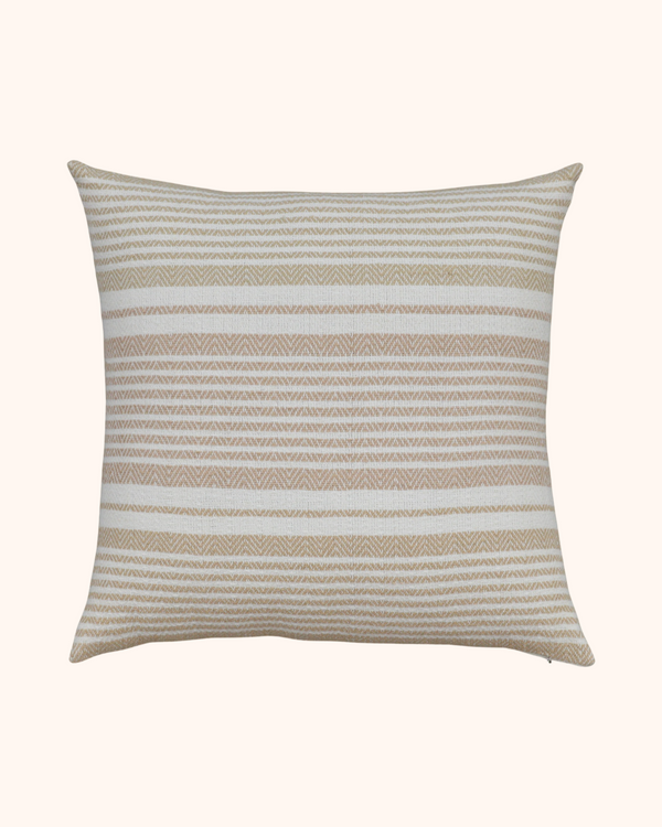 Parallel Cotton Beige Cushion Cover