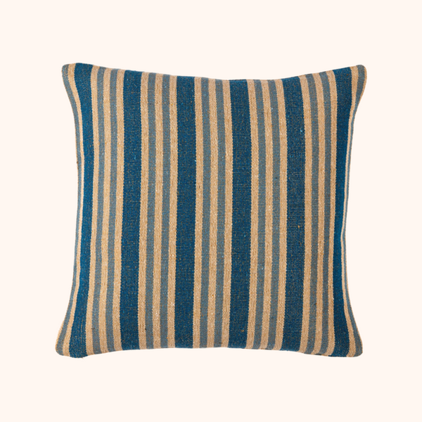 Farmhouse Blue Stripe Cushion Cover