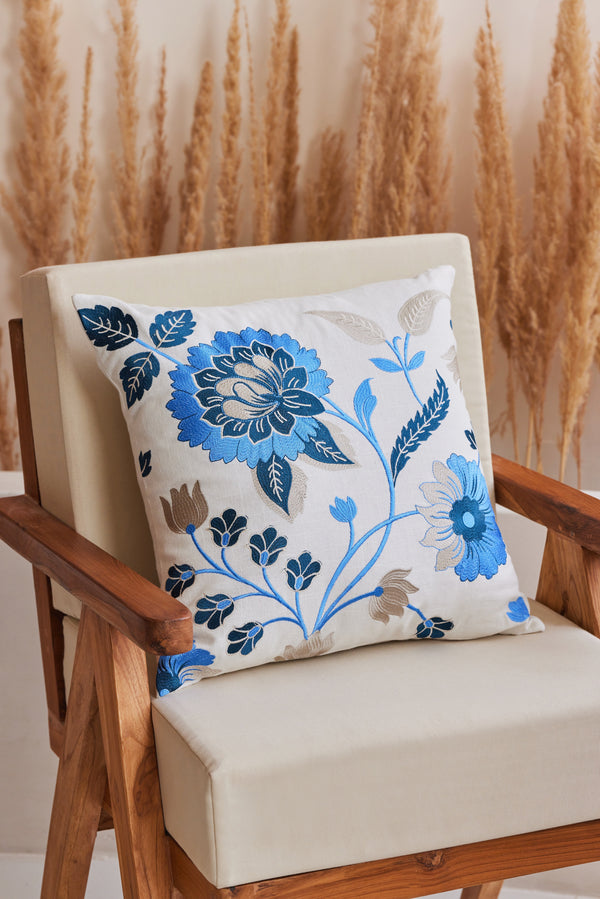 Blue Bloom Cushion Cover