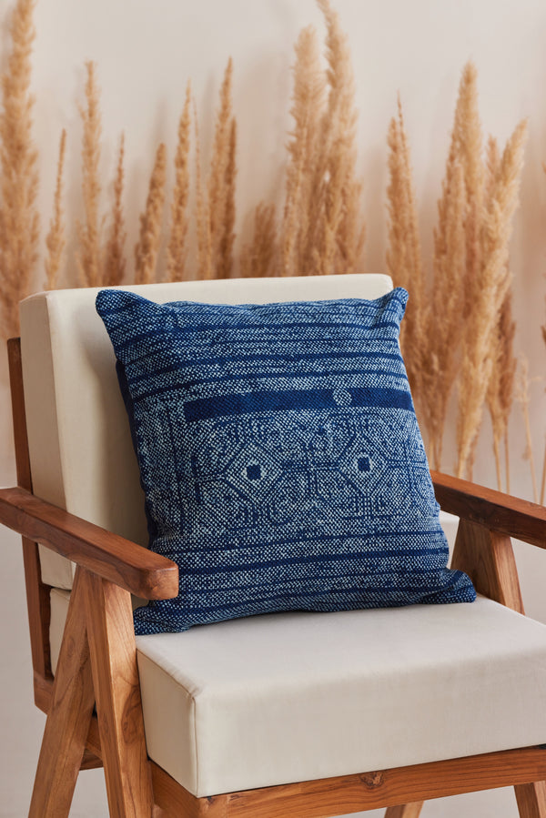 Royal Blue Textured Cushion Cover