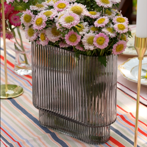 Smokey Fluted Vase